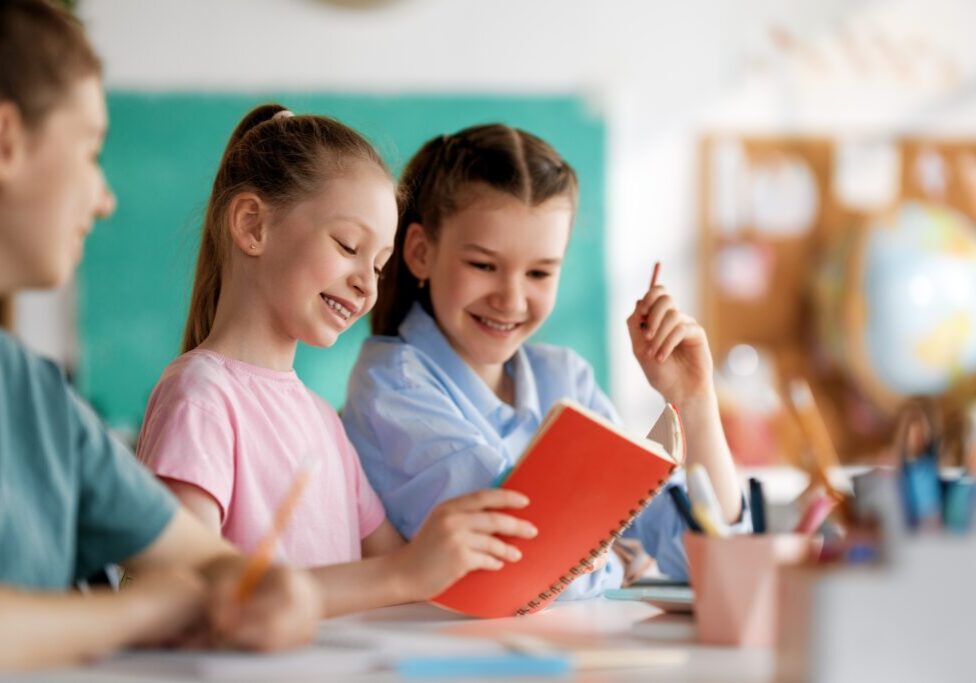 Happy,Kids,At,School.,Children,Are,Learning,In,The,Class.